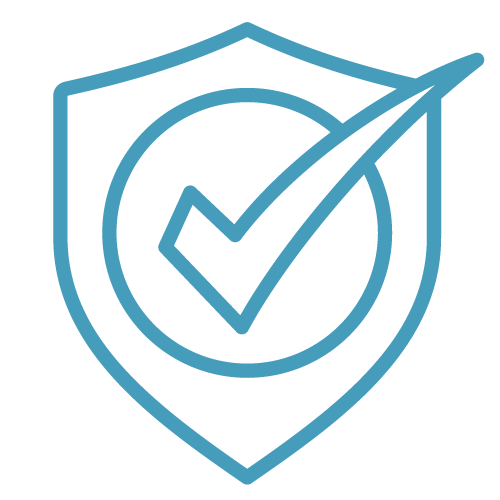 Icon of a check mark on a shield.
