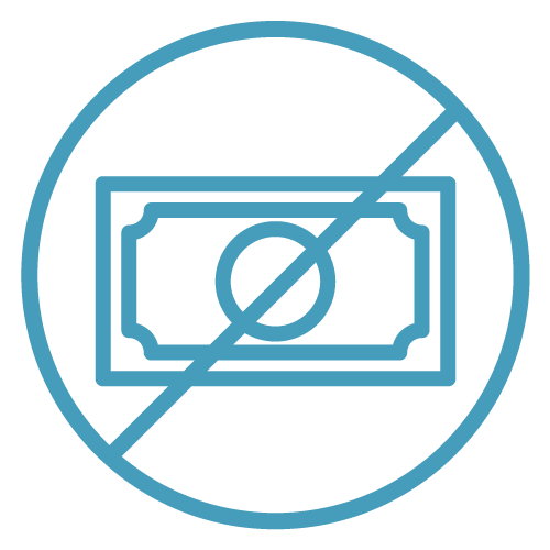 Icon depicting lack of capital.