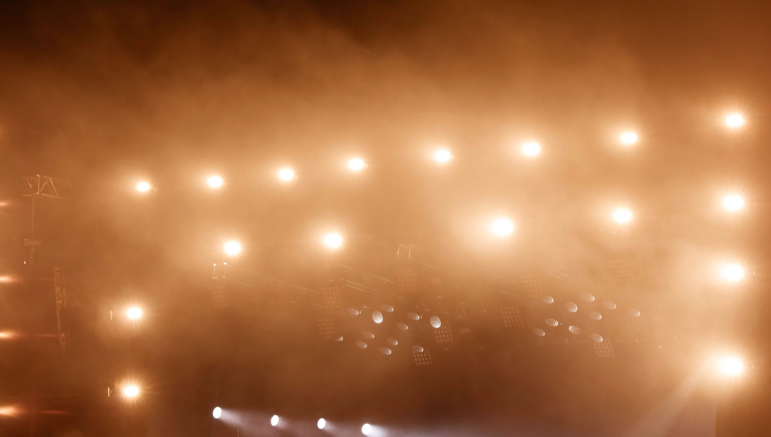 Lights on a performance stage.